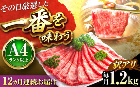 【全12回定期便】訳あり 博多和牛シャブシャブ用1.2kg[BGAB091] 黒毛和牛 牛しゃぶ 牛肉