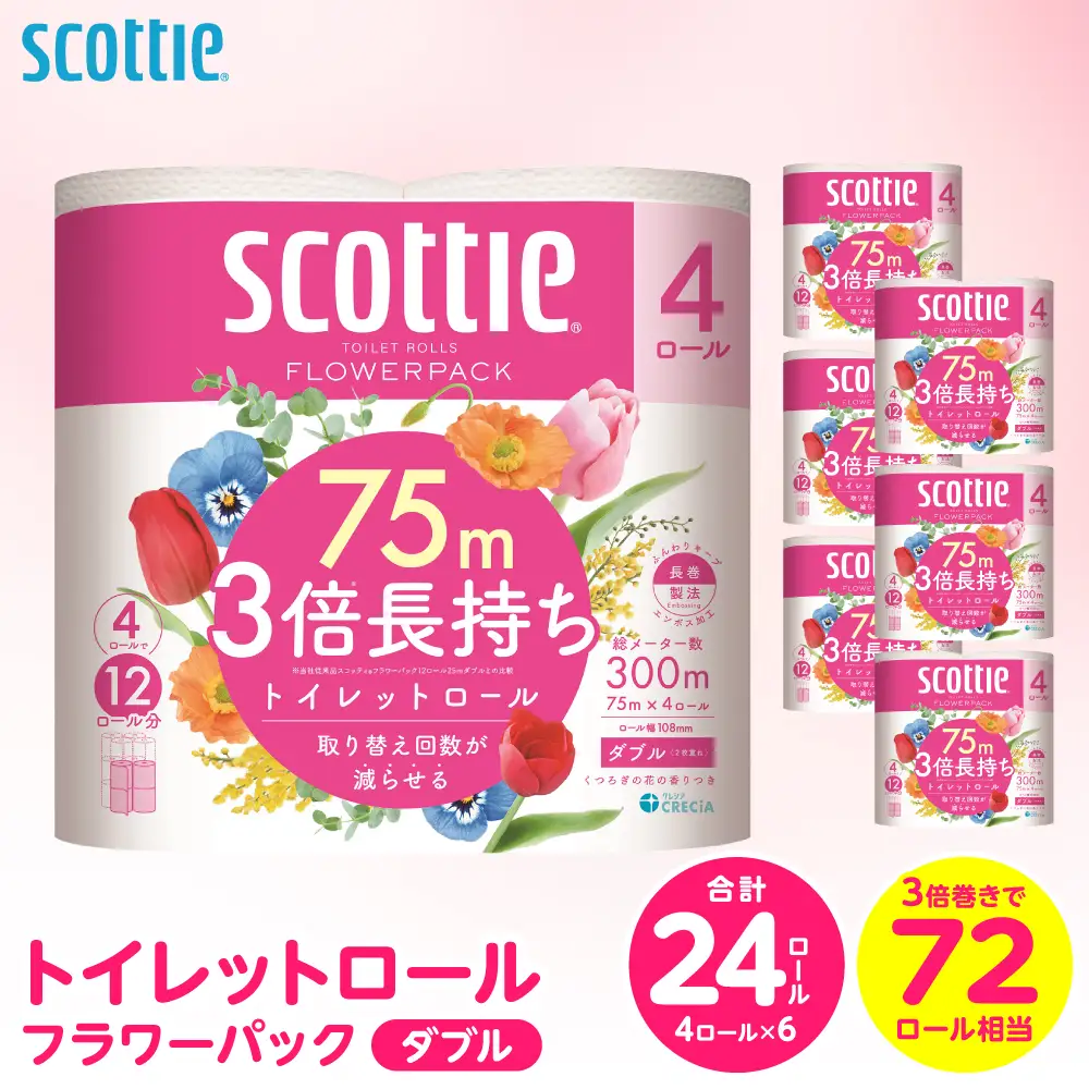 スコッティ トイレットペーパー ダブル 24ロール トイレットロール
