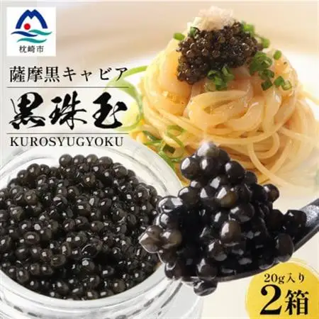 【数量限定】薩摩黒キャビア黒珠玉 鹿児島水産高校 枕崎キャビア【木箱入り】【20g×2箱】 F5-3【配送不可地域：離島】【1614944】