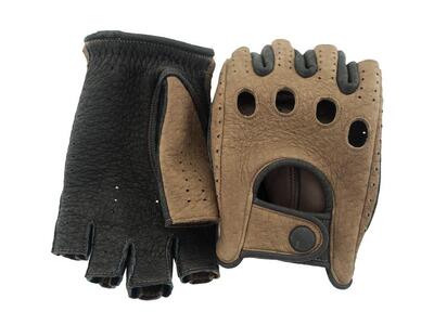 【LLサイズ】ペッカリードライビンググローブ（カラー：ライトブラウン×ブラック）