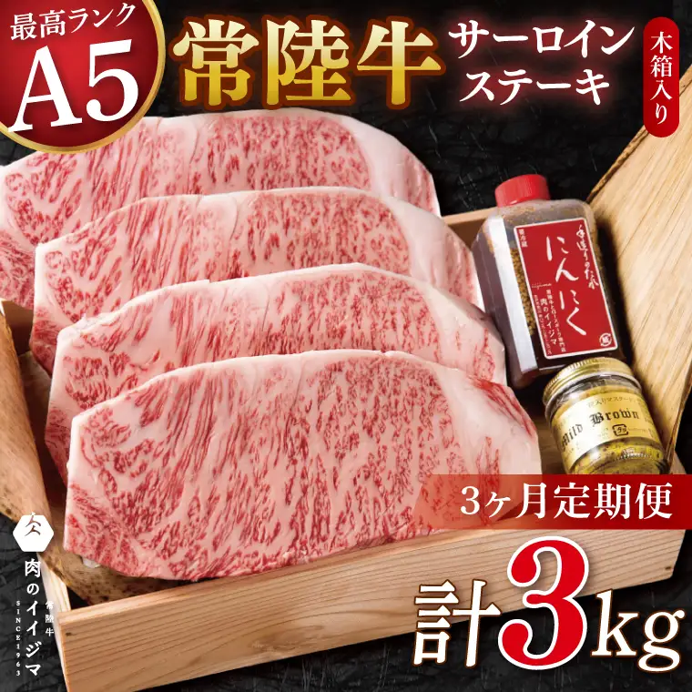 3ヶ月 定期便 サーロインステーキ 250g×4枚 3回 肉のイイジマ（DU-146）