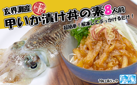 玄界灘産 甲いか漬け丼の素8人前（70g×8P）★1人前ずつ個包装[H0166]