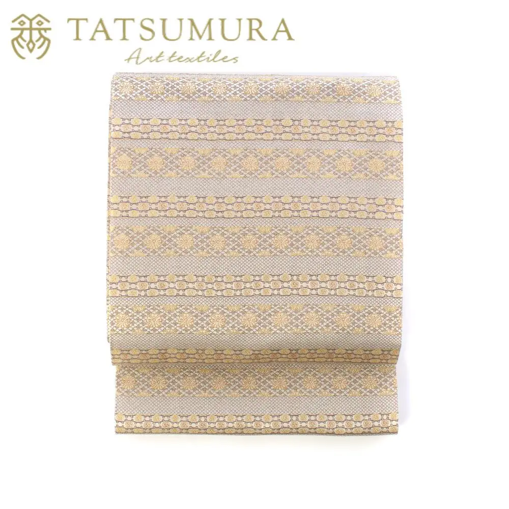 【龍村美術織物】光波帯（鱗巴桜段文）