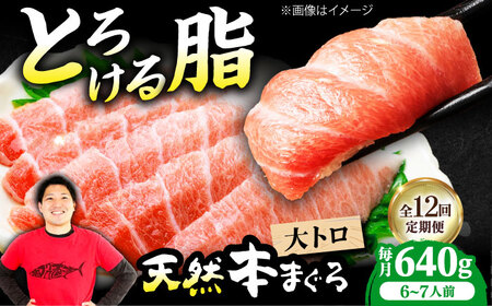 【全12回定期便】たね熟天然本まぐろ大トロ(640g)[AOCE027]マグロ