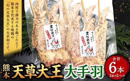 熊本 天草大王 大手羽 6本 （3本×2パック）鶏 鶏肉 地鶏 手羽 バーベキュー キャンプ