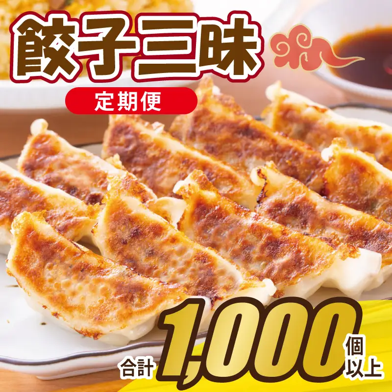【合計1000個以上】餃子三昧 定期便 88個×12回【毎月配送コース】