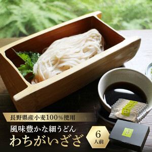 【長野県産小麦100％使用】風味豊かな細うどん　わちがいざざ　6人前入 | うどん うどん 長野 信州