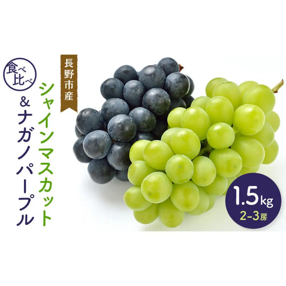 【セット】シャインマスカット＆ナガノパープル 1.5kg 2-3房