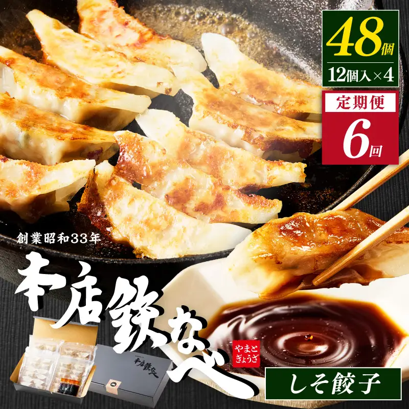 【6回定期便】本店鉄なべ冷凍しそぎょうざ48個入り【040-0011】