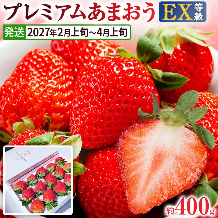 【2027年発送先行予約】プレミアム あまおう EX（化粧箱入り）いちご フルーツ 果物 あまおう 約400g×1パック 苺 イチゴ ギフト 贈答用 贈り物 お祝い 祝い 化粧箱 福岡【発送時期2027年2月上旬～2027年4月上旬】