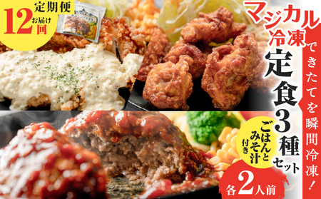 【 全12回定期便 】マジカル 冷凍 定食 三種 セット K258-T04_c 惣菜 総菜