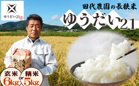 《令和７年産》田代農園『長狭米 ゆうだい21（一等米）』【玄米６kg】　[0018-0017]