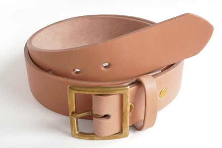 E STREET LEATHER グレージングベンズ 4cm幅 極厚レザーベルト ナチュラル（34インチ 86.5cm) 【star008-3-01】