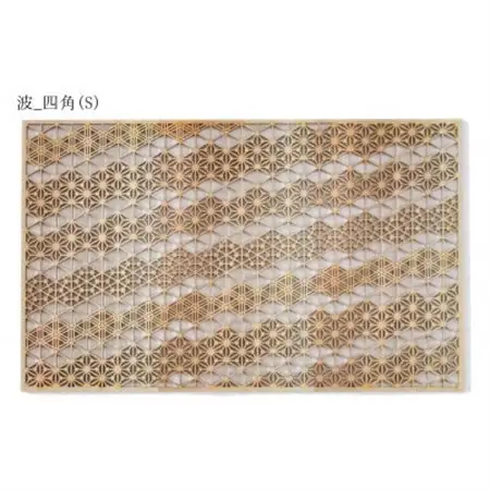 智頭杉のウォールアートパネル ー組子模様ー　波_四角　Sサイズ【1372909】