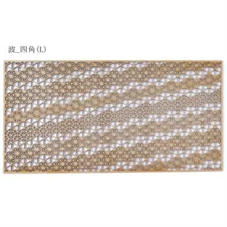 智頭杉のウォールアートパネル ー組子模様ー　波_四角　Lサイズ【1372944】