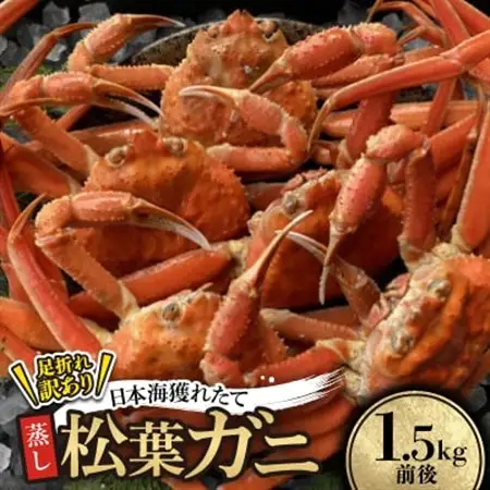 【先行予約】訳あり足が折れた蒸し松葉ガニ1.5kg前後　※11月中旬から順次発送【配送不可地域：離島・北海道・沖縄県】【1536863】
