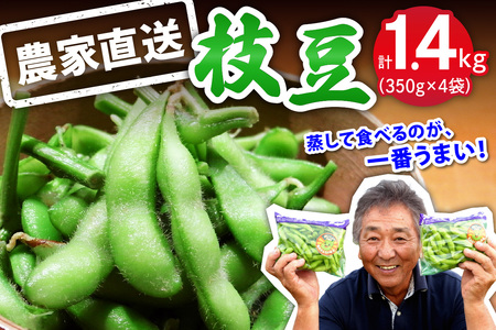 [先行受付] 枝豆 1.4kg (350g×4袋) 農家直送！亀井さんちの採れたて枝豆 [0318]