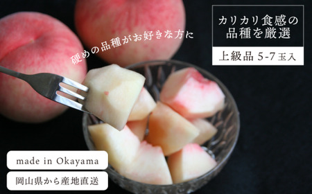 硬め桃(品種おまかせ) 上級品 5-7玉 (岡山県産) 【KF-A012-02】