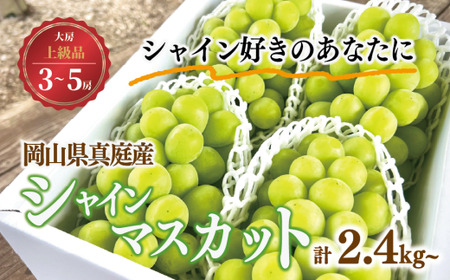 シャインマスカット 岡山県産ぶどう 上級シャインマスカット大3-5房計2.4kg～ 【KF-B072-02】