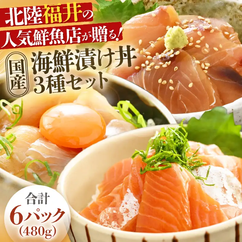 人気鮮魚店が贈る！海鮮漬け丼 3種セット ／ 海鮮丼 鯛 サーモン さわら はまち ぶり あじ 冷凍パック [aw002-a012]