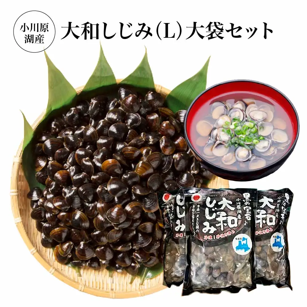 小川原湖産　大和しじみ(L)大袋セット　1kg×3パック/計3kg　【02408-0129】