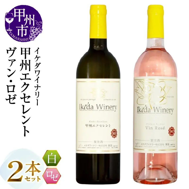 ワイン イケダワイナリー 2本セット【甲州エクセレント / ヴァン・ロゼ】（MG）B12-671