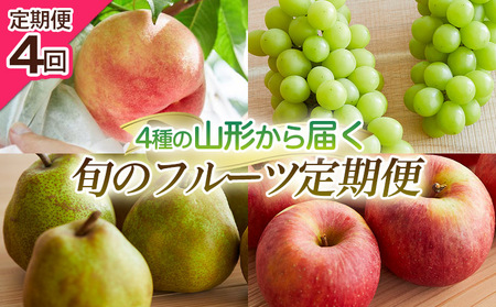 【定期便4回】4種の山形から届く旬のフルーツ定期便 FY25-219