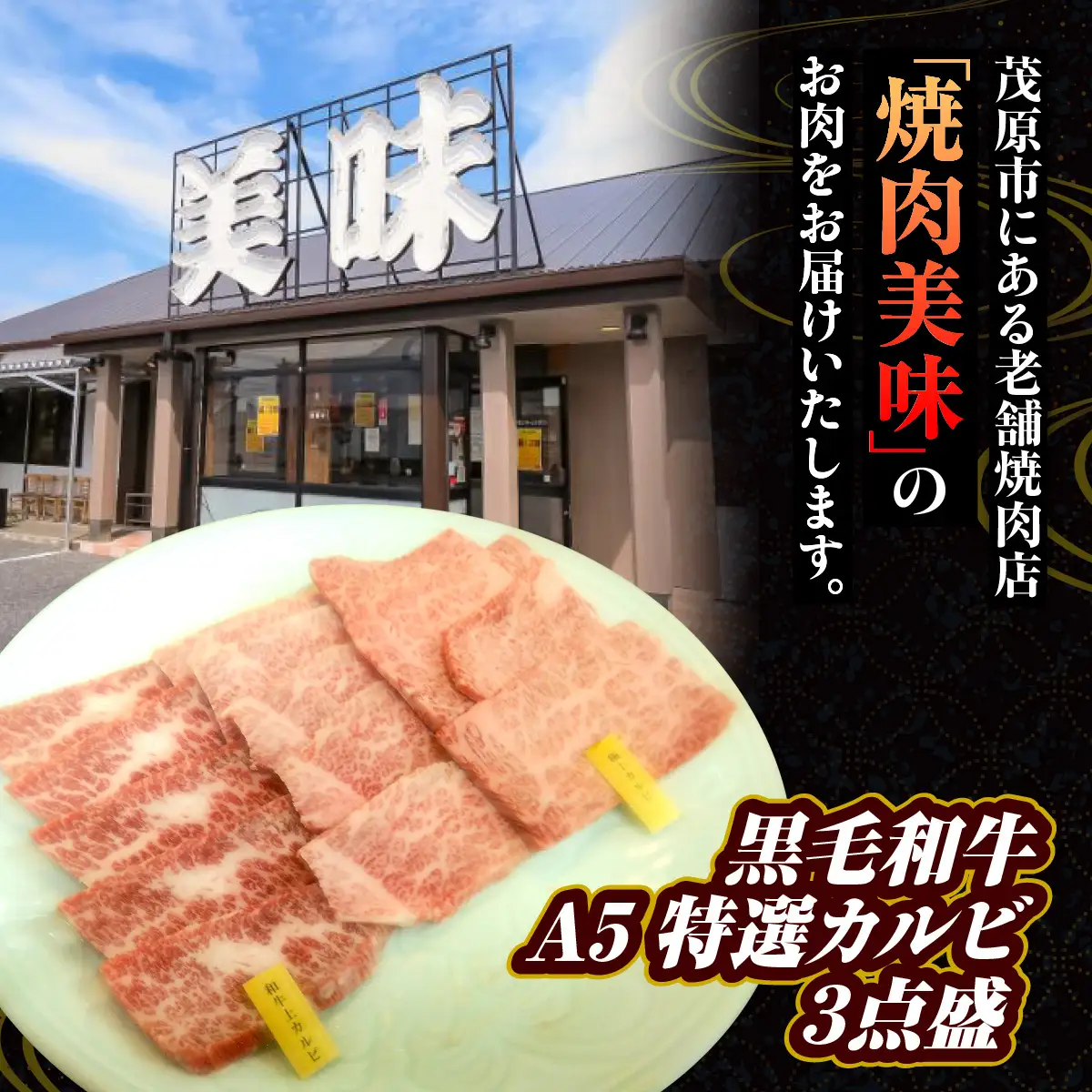 黒毛和牛A5 特選カルビ３点盛　MBAV004