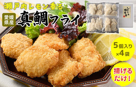（瀬戸内産）瀬戸内レモン香る真鯛フライ 5個入り×4袋【V002710】