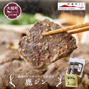 【失敗なし！子供から大人まで大人気の味付け】大槌鹿の鹿ジン（鹿肉ジンギスカンのタレ漬け）400g 岩手県産 天然鹿 鹿肉 味付肉 ジンギスカン ジビエ ヘルシー 低カロリー つまみ おかず ご飯のお供 赤身 冷凍 加工肉 ギフト