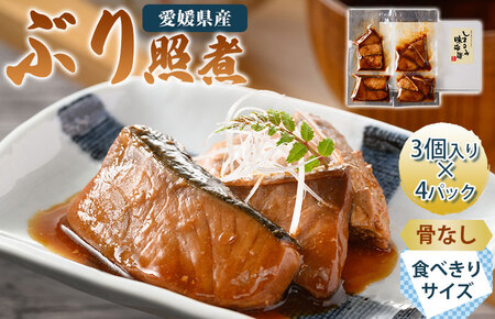 （愛媛県産）ぶり照煮 3個入り×4パック【V002740】