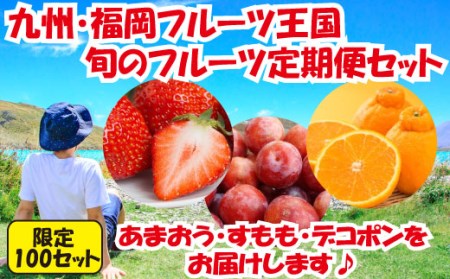 CE012.【人気】九州・福岡フルーツ王国.旬のフルーツ定期便Gセット【北海道・沖縄・離島へ配送不可】【あまおう】