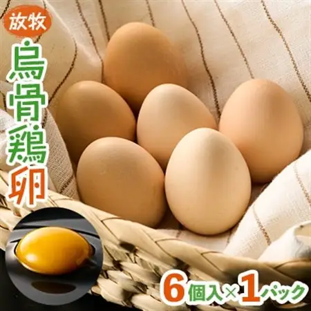 放牧烏骨鶏卵　6個入×1パック【トリゾーファーム】【配送不可地域：離島】【1522296】