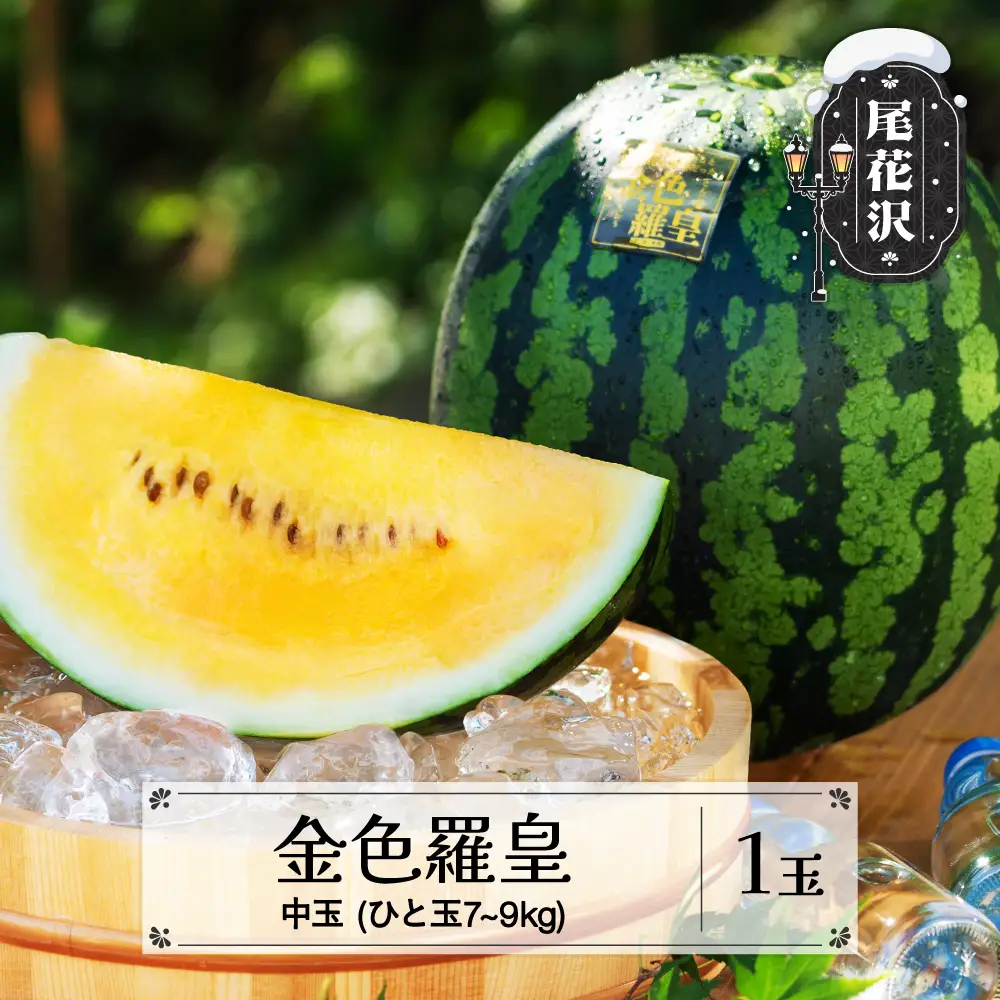 尾花沢産すいか 金色羅皇 中玉 約7~9kg×1玉 令和8年産 nk-sukr21