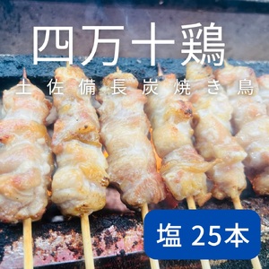 土佐備長炭焼き 四万十鶏の焼き鳥 25本 塩 【R01442】