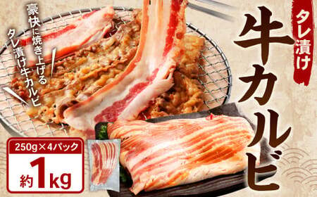 タレ漬け 牛カルビ 1.0kg （250g×4パック） 牛肉 牛 お肉 肉 たれ タレ カルビ 焼き肉 焼肉 小分け 冷凍