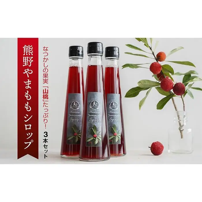なつかしの果実たっぷり「熊野やまももシロップ」3本セット
