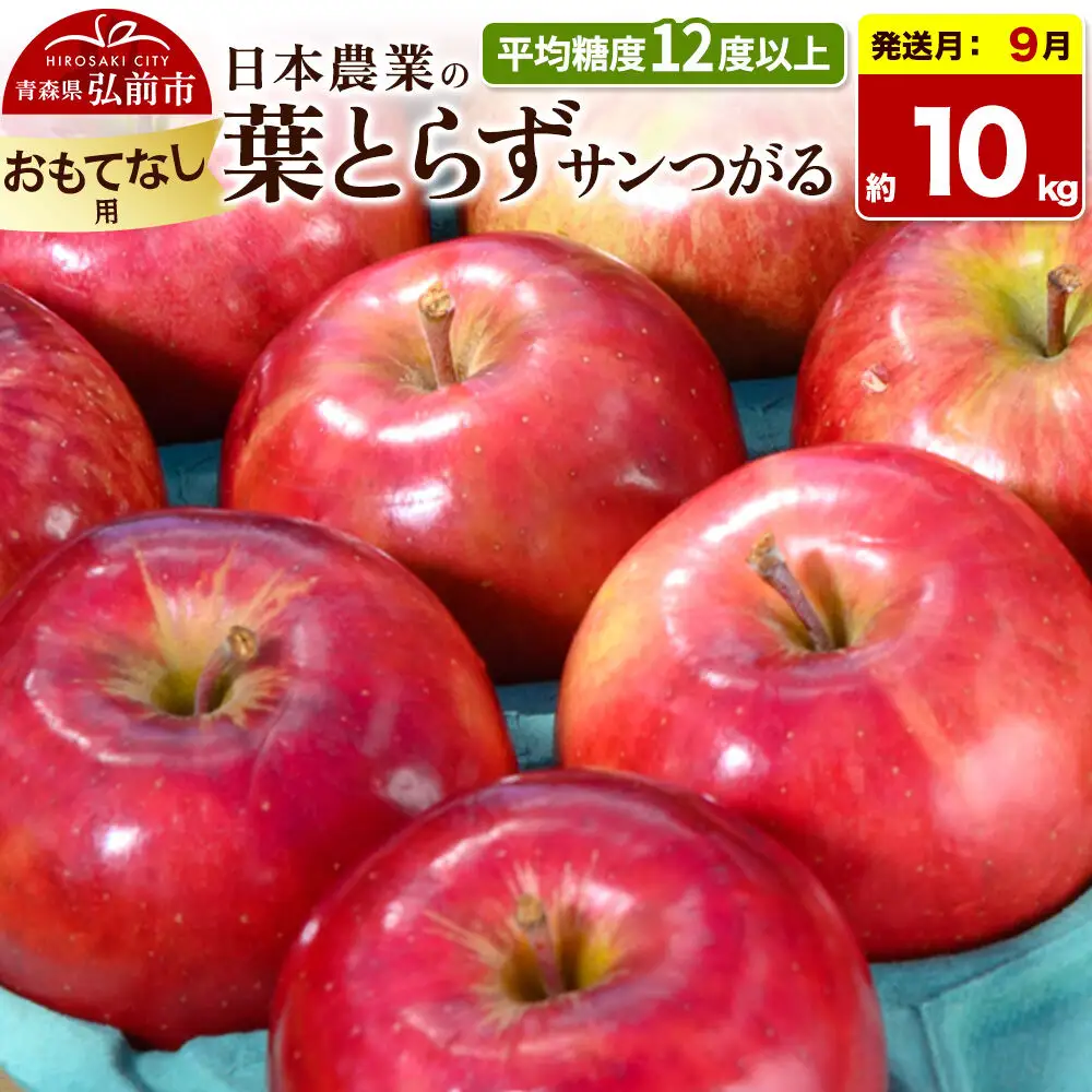 【26年9月クール便発送】りんご 葉とらずサンつがる【おもてなし用】約10kg 平均糖度12度以上 青森県産 果物 フルーツ 林檎 リンゴ くだもの