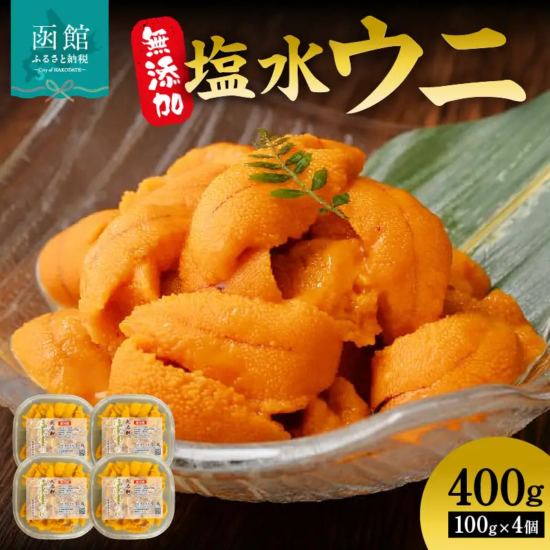 無添加 塩水ウニ パック ミョウバン不使用 内容量 400g 獲れたて 新鮮 ウニ 塩水 パック詰め 磯の風味 堪能 うに丼 軍艦巻き 海の幸 海鮮 海産物 お取り寄せ 北海道 函館市 送料無料_HD069-034