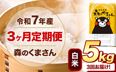 【3ヶ月定期便】令和7年産 白米 森のくまさん 5kg (5kg×1袋)《お申し込みの翌月から出荷》