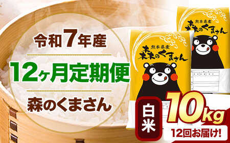 【12ヶ月定期便】令和7年産 白米 森のくまさん 10kg(5kg×2袋)《お申込み翌月から出荷》