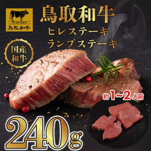 DN-21 鳥取和牛「ヒレ＆ランプ」柔らかステーキ食べ比べ ヒレステーキ120g×2枚、 ランプステーキ 120g×2枚