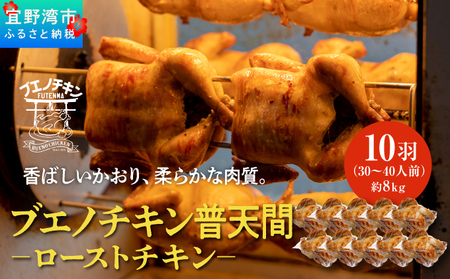 沖縄定番!! 《ブエノチキン》 800g × 10羽 (30～40人前) やんばる若鶏のローストチキン |沖縄県産 やんばる若鶏 鶏肉 丸焼き ギフト クリスマス お祝い パーティ 真空 冷蔵 沖縄土産 送料無料 日時指定不可 沖縄県宜野湾市