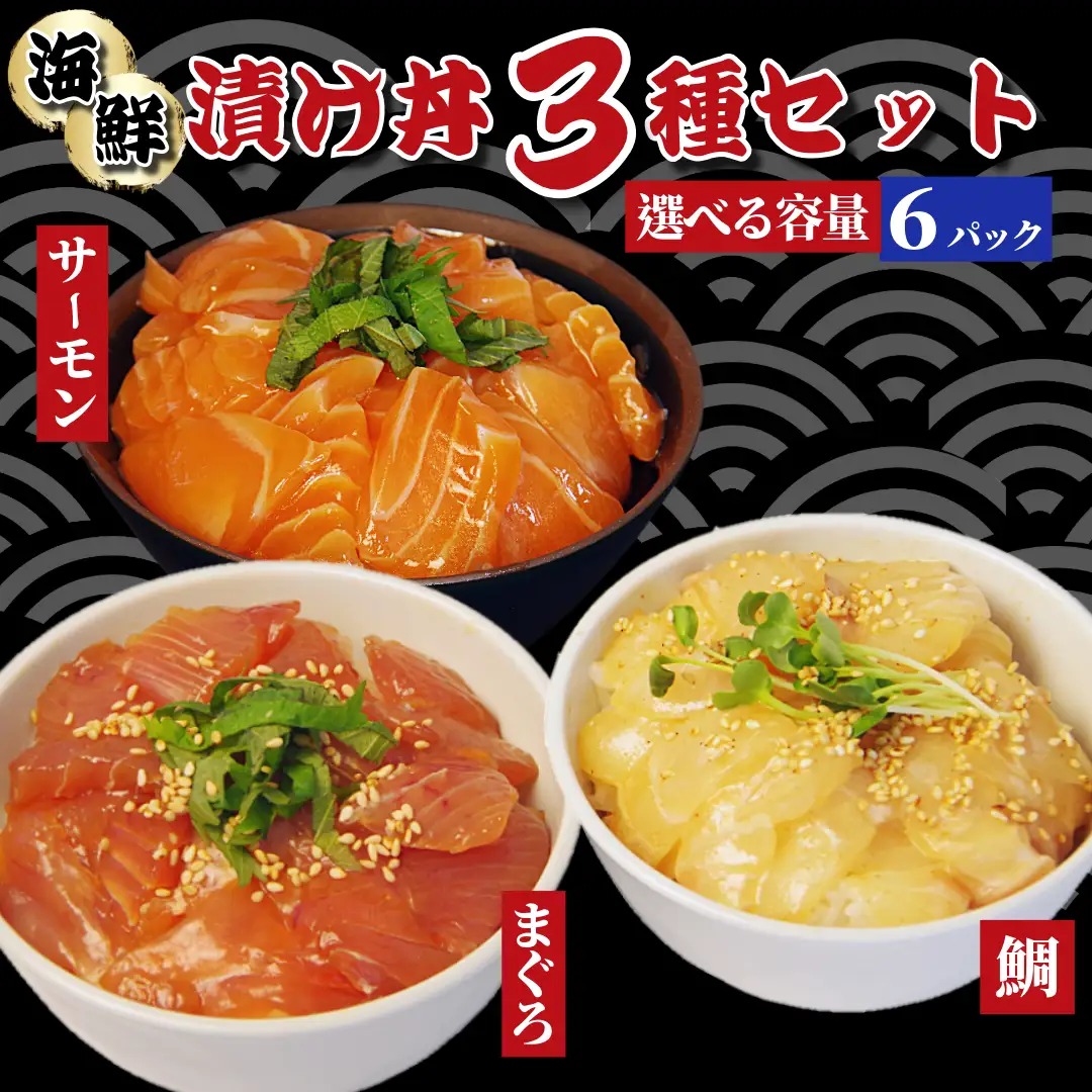 漬け丼 3種×2P 計6P 漬け丼