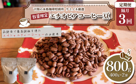 【珈琲 定期便 隔月3回】 訳あり エチオピア コーヒー豆 800g 珈琲 EW