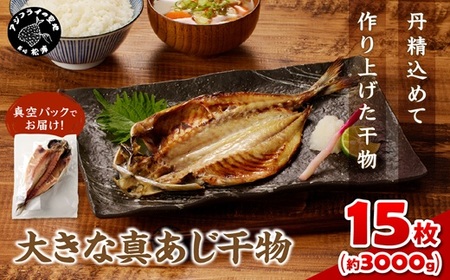 干物 大きな真あじの干物 200g×15(約3kg)【C2-046】