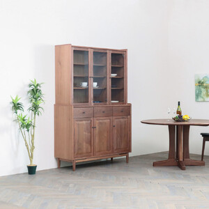 旭川家具 MUKU工房オリジナル ジャム カップボード 120 ウォールナット_04905