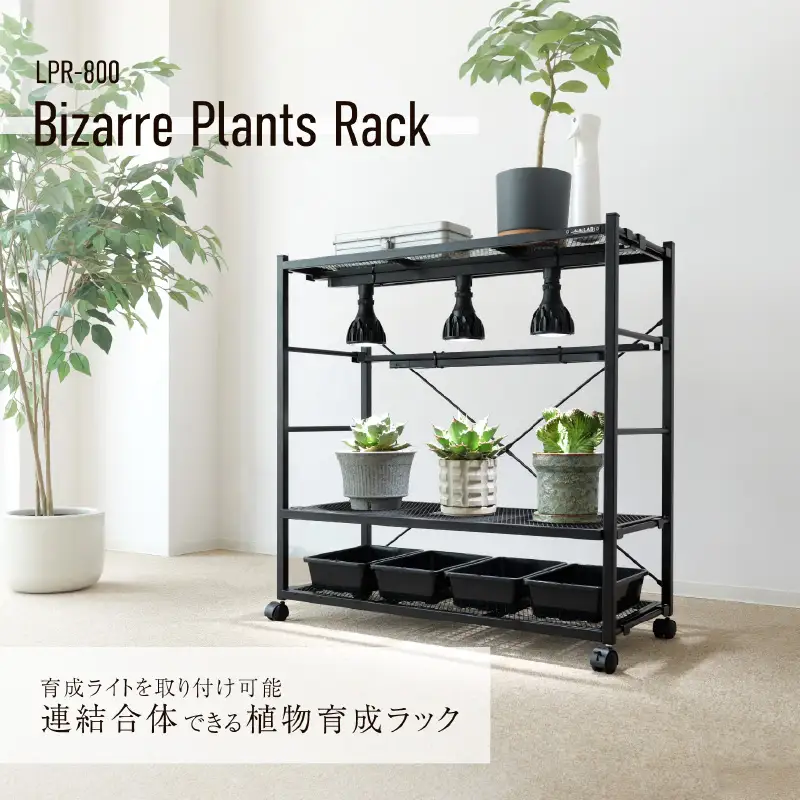 【BIBILAB】ビザールプランツラック（LPR-800-BK） - 植物にとって最適な環境を作れる