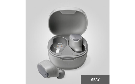 【グレー】Bluetooth 5.3 IPX5 防滴 完全ワイヤレス ステレオイヤホン カナルタイプPG-BTE17TW AOS0001VC03