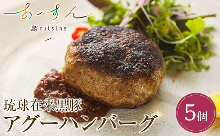 島cuisine あーすん　琉球在来黒豚　アグーハンバーグ5個入り